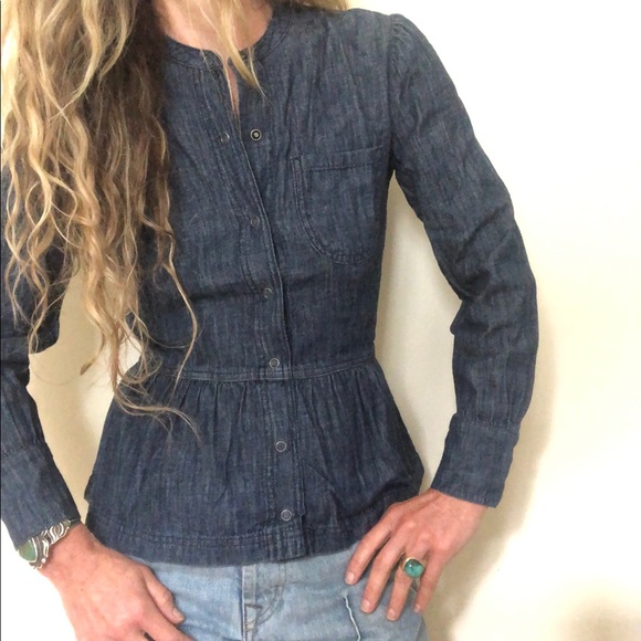 LUCKY BRAND True Indigo Denim Western Snap Shirt Size 2 EUC - Picture 6 of 14